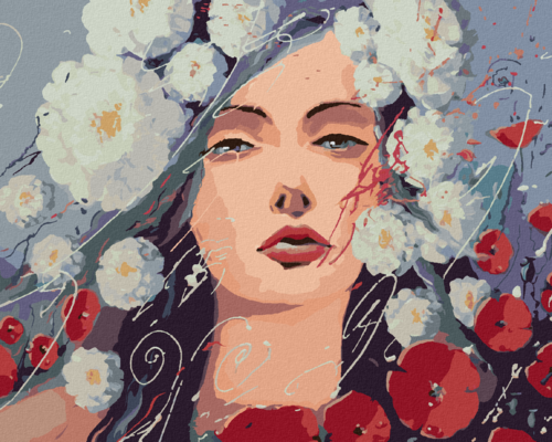 Paint by Numbers - WOMAN AND POPPIES