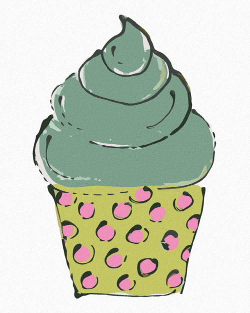 Paint by Numbers - GREEN CUPCAKE (HALEY BUSH)