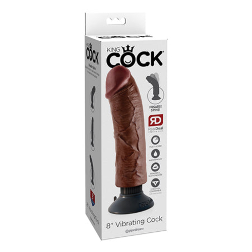 Pipedream King Cock 8 in. Vibrating Cock Poseable Dildo With Suction