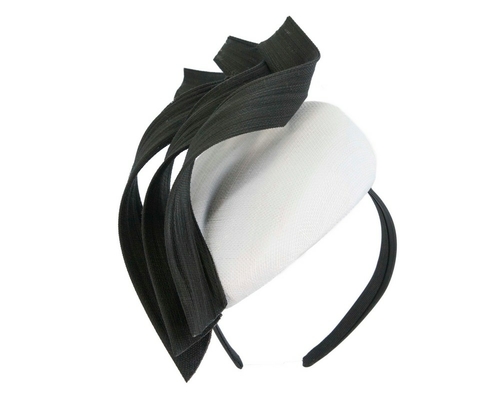 Bespoke white & black pillbox fascinator