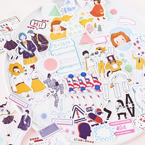 1PACK Cute Girl Dialog Sticker Diary Paper