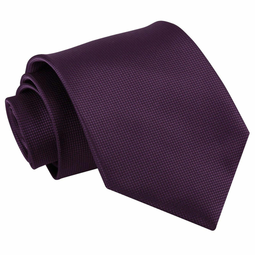 Solid Check Classic Tie - Cadbury Purple