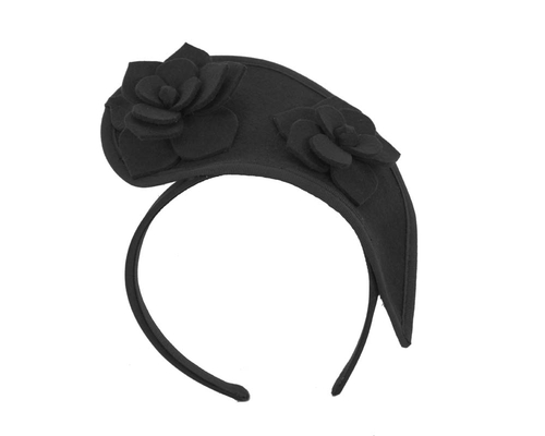 Black tall winter racing crown fascinator