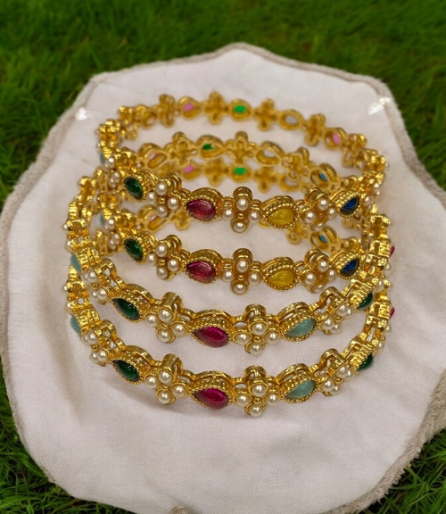 Modern Elegance Meets Classic Tradition: Indian Gold-Plated Bangles