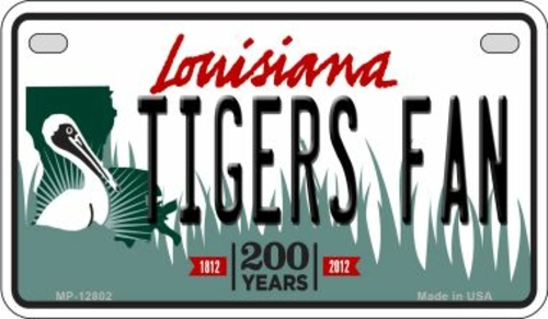 Smart Blonde MP-12802 7 x 4 in. Tigers Fan Novelty Metal Motorcycle Pl