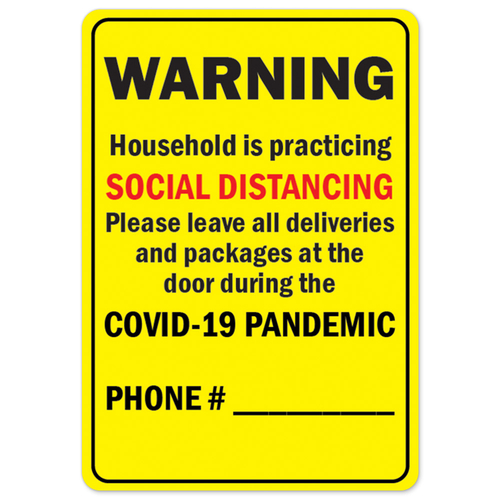 SignMission OS-NS-D-1014-25548 Covid-19 Notice Sign - Warning Househol