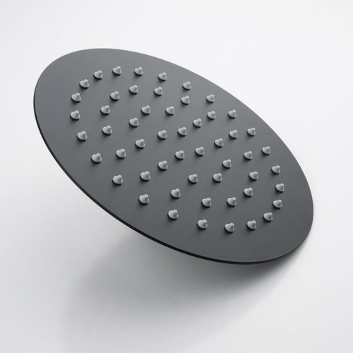 Super-slim Round Matte Black Rainfall Shower Head 200mm