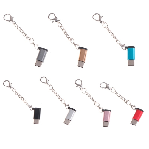 1Pcs Aluminum USB C To Micro USB Adapter Keychain