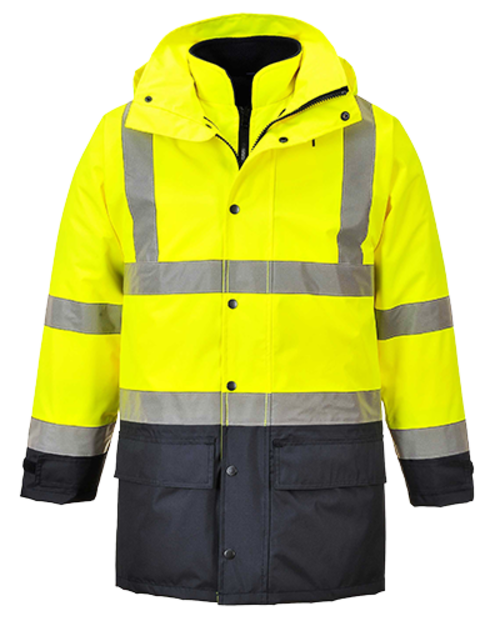 US768 Medium Hi-Visibility 5-in-1 Waterproof Executive Jacket, Yel