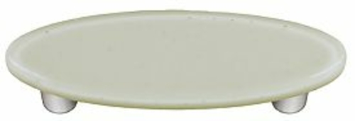 Hot Knobs HK1041-POA Driftwood Gray Oval Glass Cabinet Pull - Aluminum