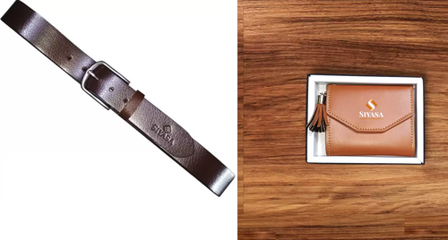 Belt & Casual, Formal White Artificial Leather Wallet Pack of 2