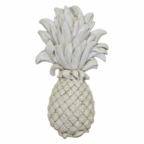 Craft-Tex 6815OWW Pineapple Wall Plaque, Old World White