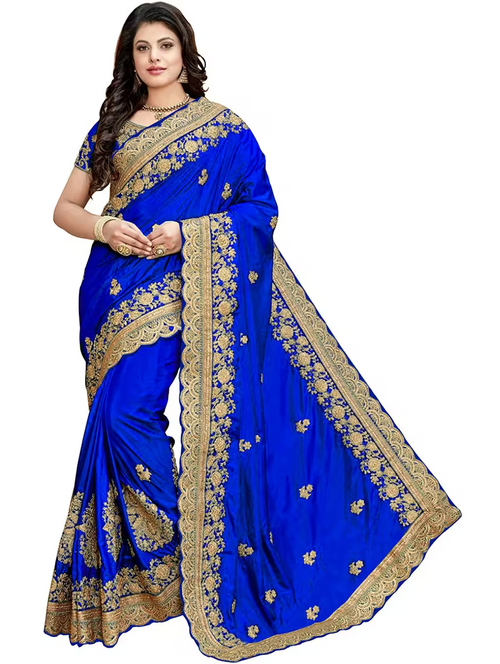 women embroidered saree