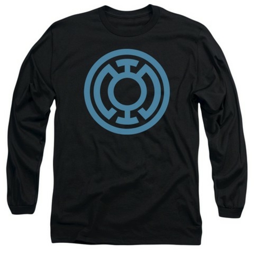 Trevco Green Lantern-Lt Blue Emblem Long Sleeve Adult 18-1 Tee, Bl