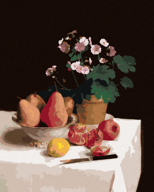 Paint by Numbers - Still Life, primroses, pears and promenates (HENRI