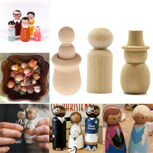 10PCS Set DIY Wooden Dolls Craft Wedding Party