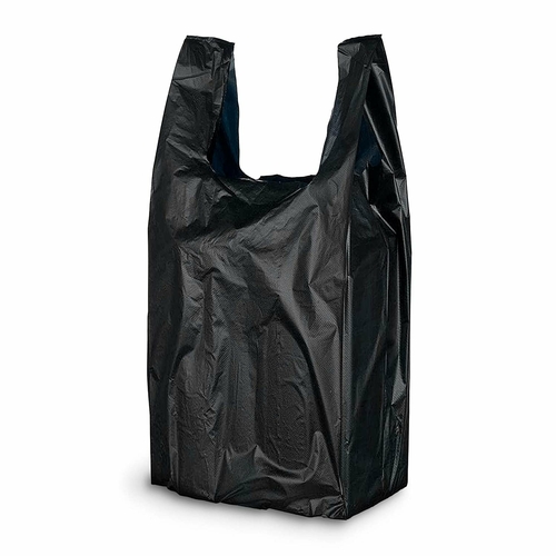 Pack of 2000 Black Plastic Bags 6 x 4 x 15. Plain Carry-Out T-Shirt