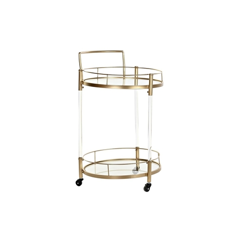 Kitchen Trolley DKD Home Decor Golden Metal Acrylic (50 x 50 x 80 cm)