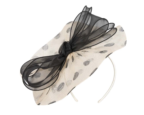 Cream & black fascinator