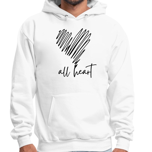 Mens Graphic Hoodie Say it Soul - All Heart Line Art