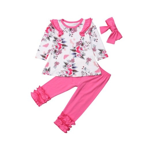 3Pcs Little Girls Clothes Set Toddler Baby Kids 