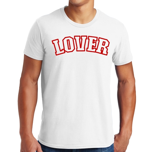 Mens Graphic T-shirt Say it Soul Lover - Red
