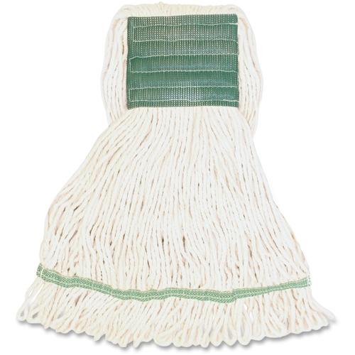 Genuine Joe GJOMWH5BCT Synthetic Blend Wide Band Lopped Mop - White