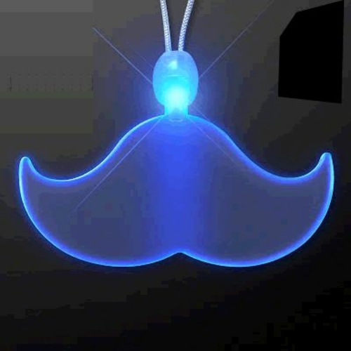 Blinkee 1240030 Acrylic LED Blue Mustache Necklace