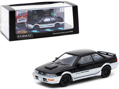 Toyota Corolla Levin AE92 Black and Silver 1/64 Diecast Model Car by