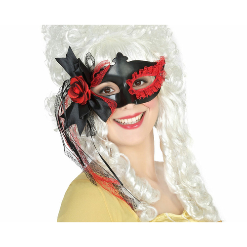 Venetian Eye Mask Red Black PVC