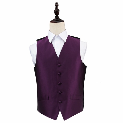 Solid Check Waistcoat - Cadbury Purple, 42'