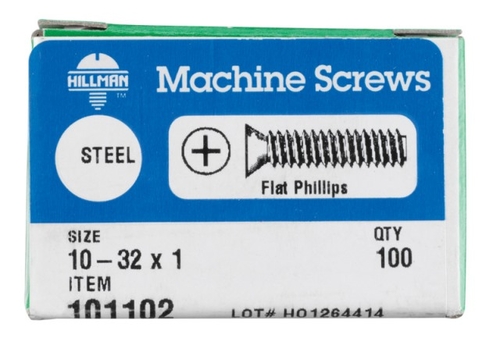 Hillman 101102 10-32 x 1 in. Flat Head Phillips Machine Screw