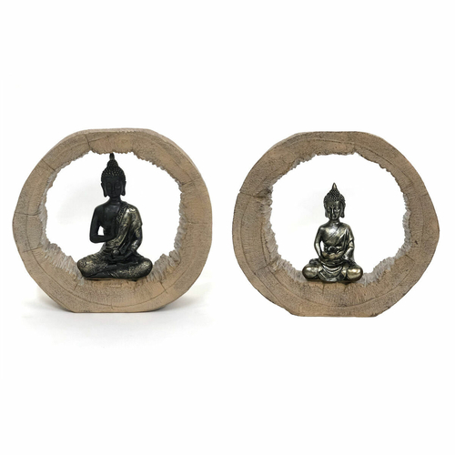 Decorative Figure DKD Home Decor Black Natural Buddha 20,5 x 6 x 18,5