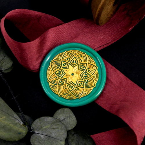 Mandalas Datura Metal Stamp / Wedding Wax Seal Stamp