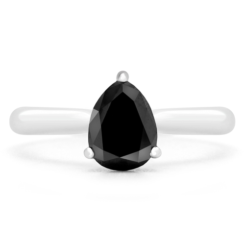 Majesty Diamonds MD190409-3 1.25 CTW Pear Black Diamond Solitaire with