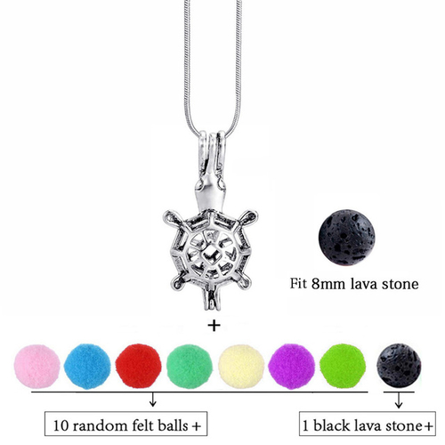 Spocket Dropship Lava Stone Necklace DIY Cabochon Pearl Cage