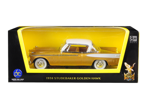 1958 Studebaker Golden Hawk Gold and White Top 1/43 Diecast Model Car