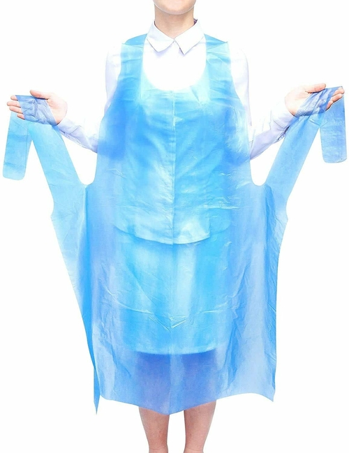 Pack of 100 Blue Polyethylene Aprons 28 x 46 Disposable Unisex Aprons