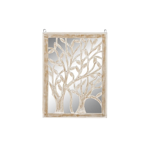 Wall Decoration DKD Home Decor Mirror Tree White MDF Wood (45 x 2,5 x