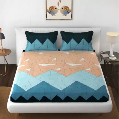 250 TC Cotton Double Printed Flat Bedsheet  (Pack of 1, Multicolor