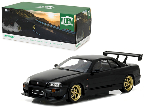 1999 Nissan Skyline GT-R (R34) Black 1/18 Diecast Model Car by
