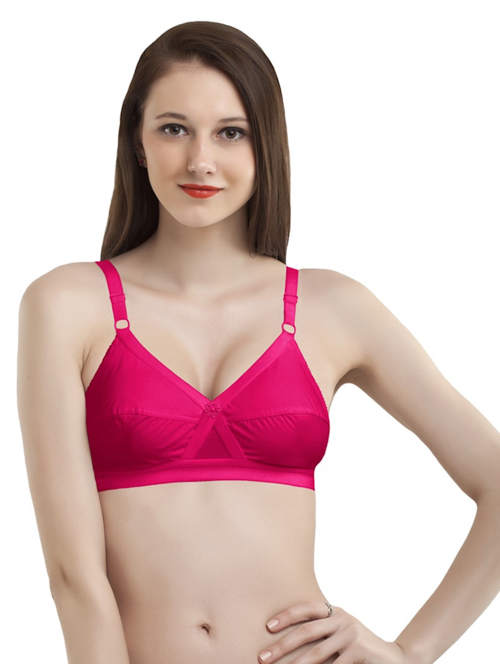 Pink Solid Regular Bra(Size38)(ColorPink)