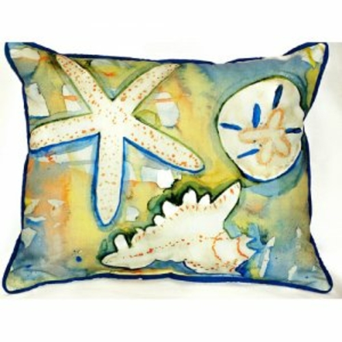 Betsy Drake ZP603 Beach Treasures Indoor & Outdoor Throw Pillow- 20 x 