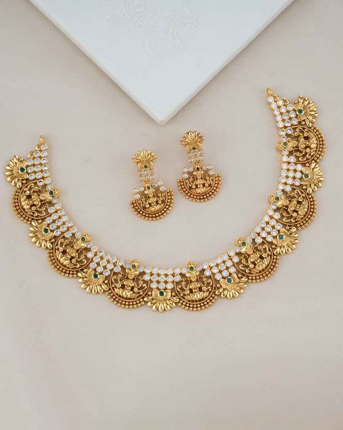 Artificial Stylish Golden Beads Premium Chocker Set For Women