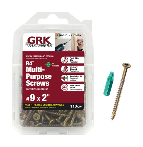 ITW 5011705 R4 No. 9 x 2 in. Star Countersink Head Coated Steel Multi-