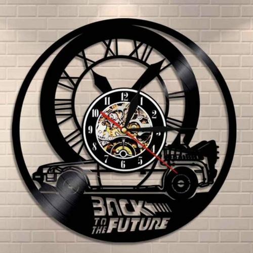 BACK TO THE FUTURE CAR HANDMADE VINYL RECORD WALL CLOCK FAN GIFT