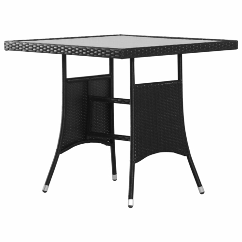 Garden Table Black 31.5"x31.5"x29.1" Poly Rattan