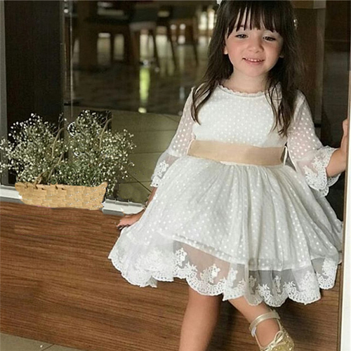 US Flower Girl  Lace Dress Toddler Kid Baby Girl