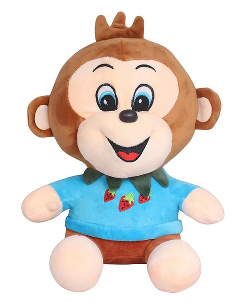 Happy Plush Monkey Soft Stuffed Animal Toy Multicolor - Height 30 cm