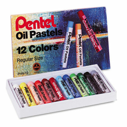 Pentel PHN12 Oil pastel set with carrying case  12 assorted colors per